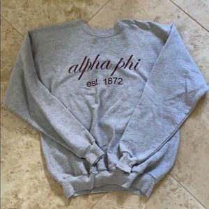 Alpha Phi gray crewneck sweatshirt